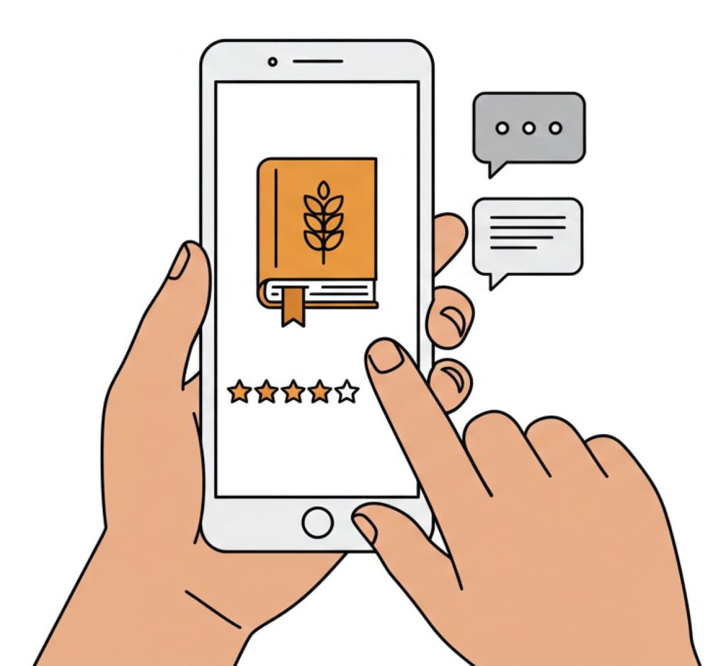 Amazonや楽天のレビューをチェック イラスト