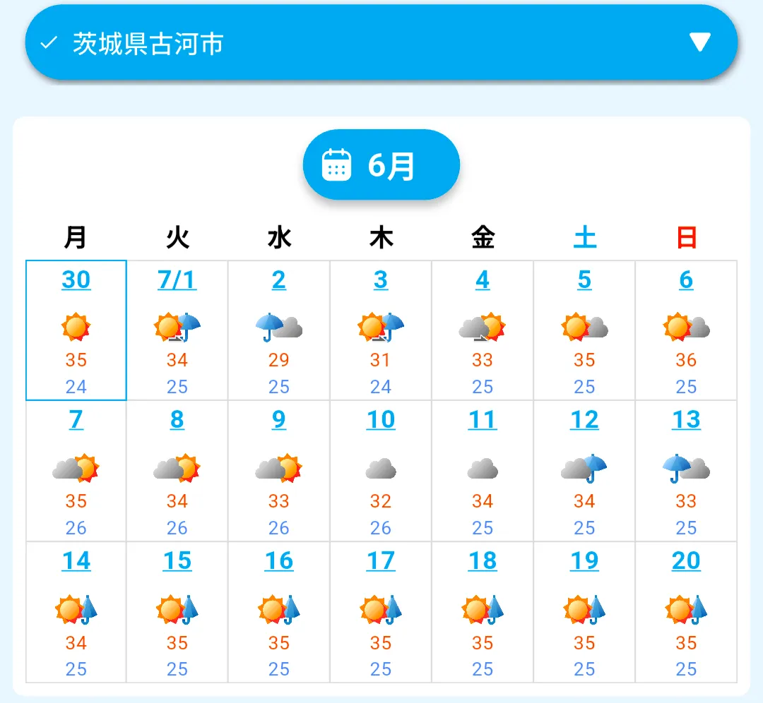 農業天気アプリbiz tenki 3週間天気予報