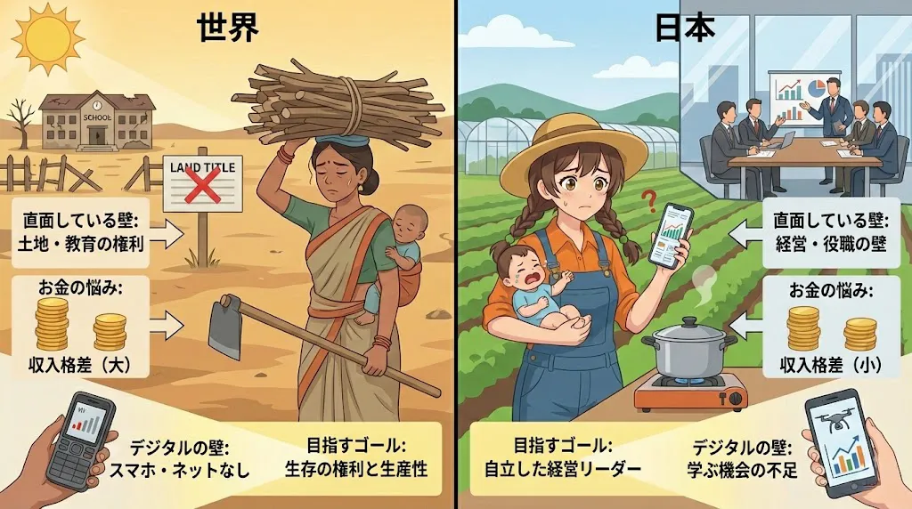 世界と日本の違い:女性にとっての農業の壁